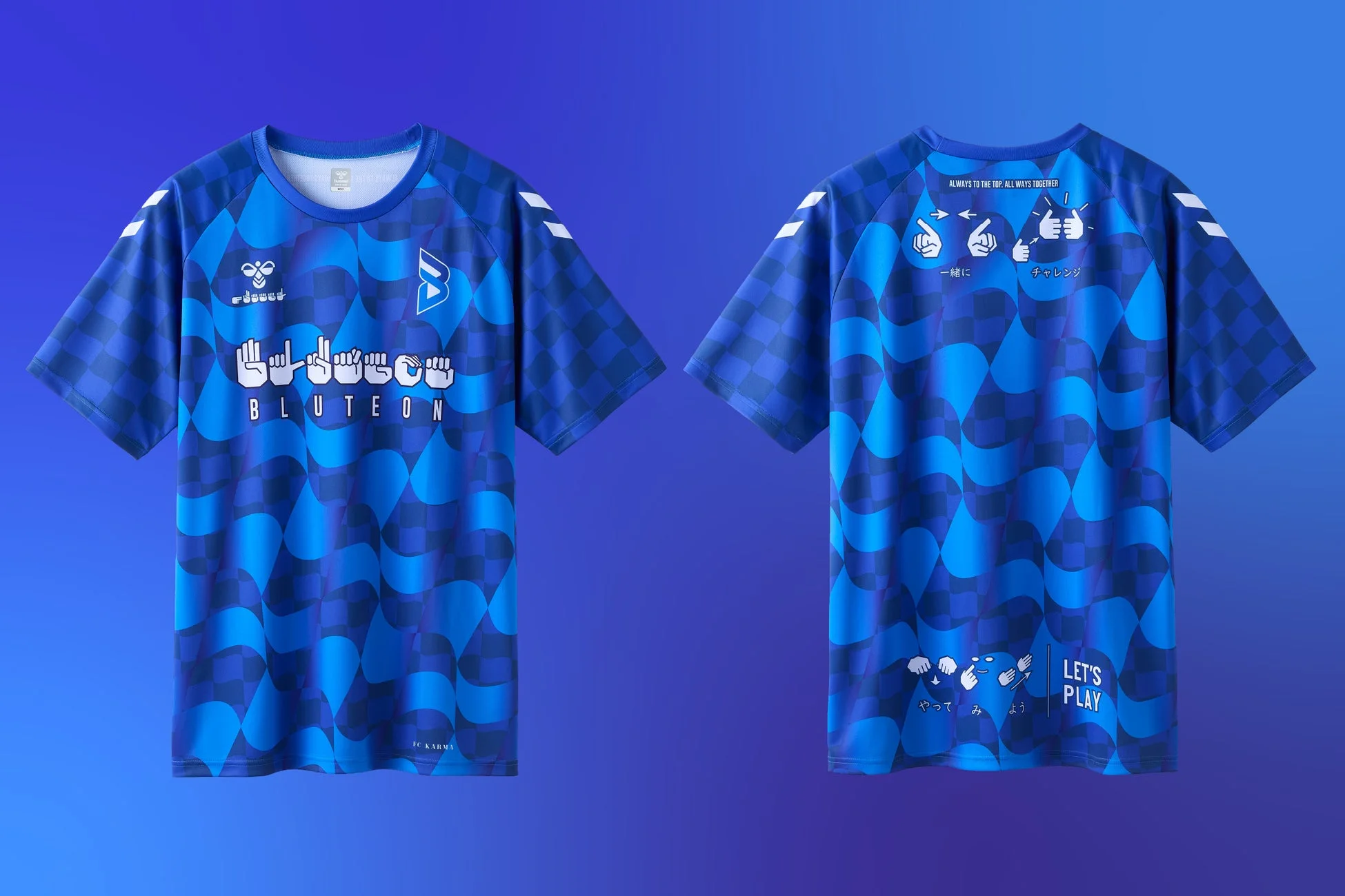 手話シャツの前後