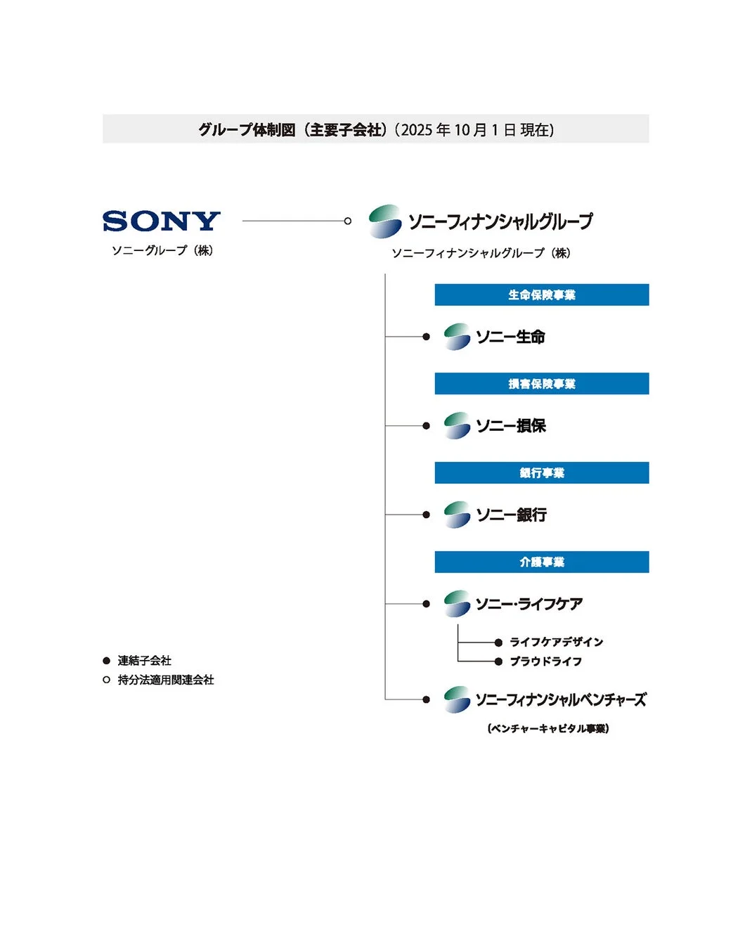 ソニー・ライフケアグループ体制図