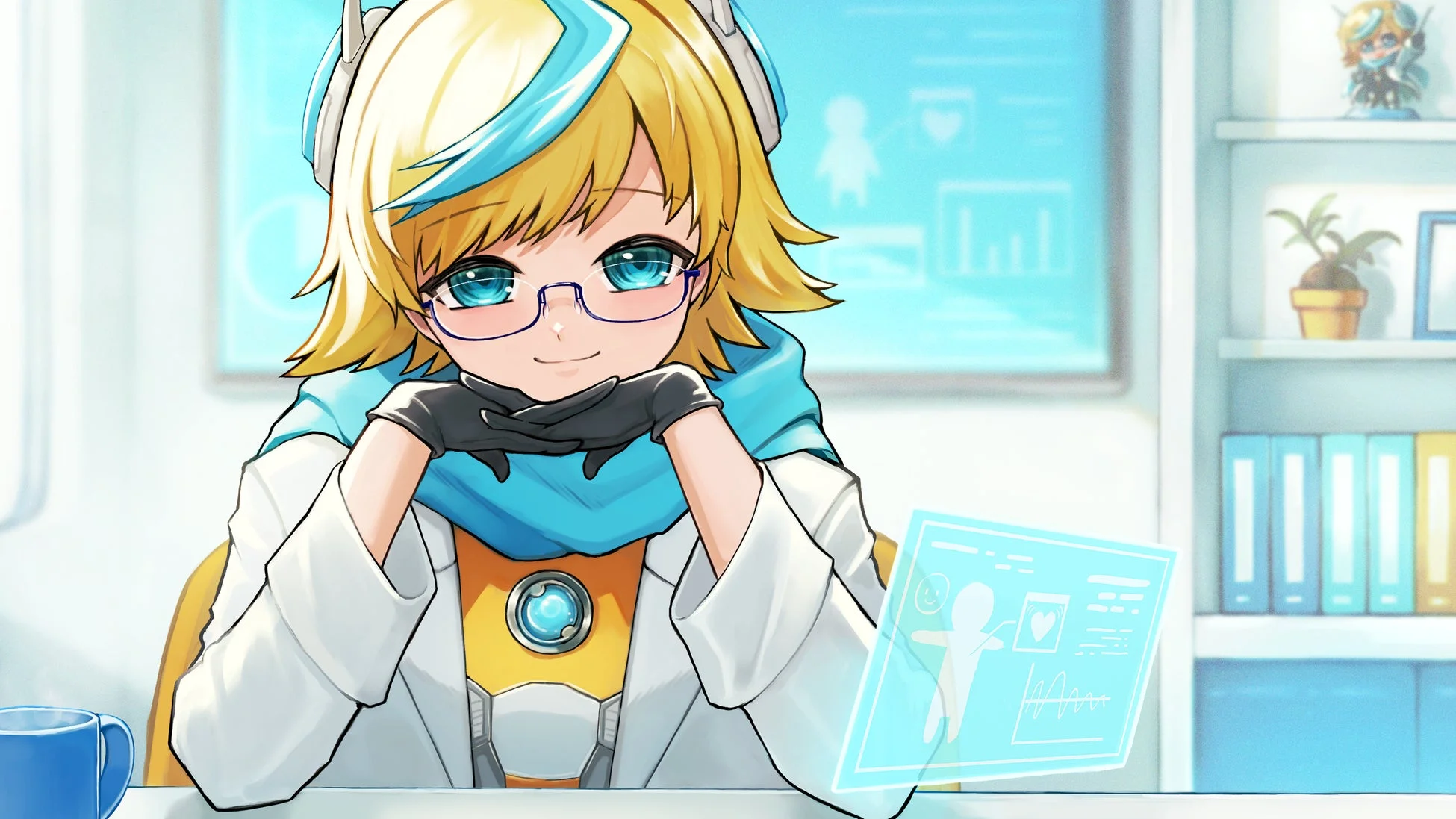 研究者風の少女のイラスト