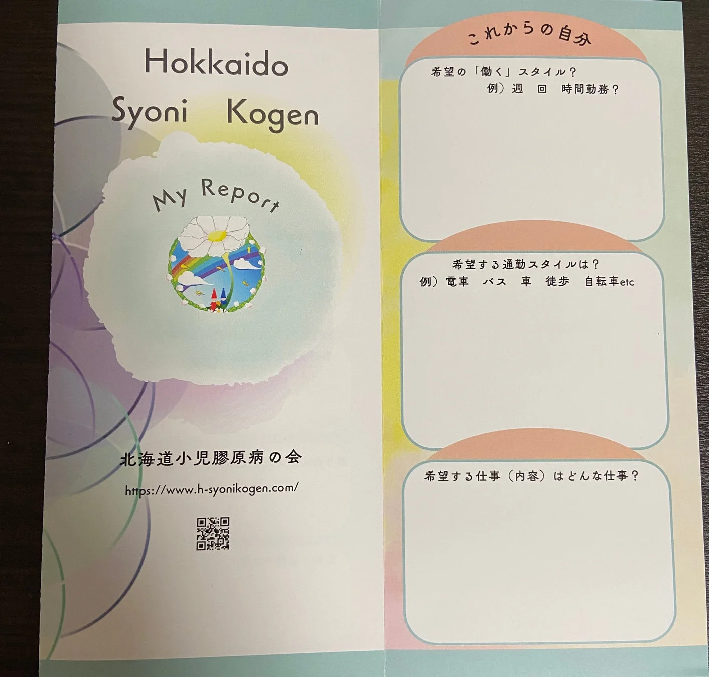 Hokkaido Syoni Kogen My Report と題された冊子