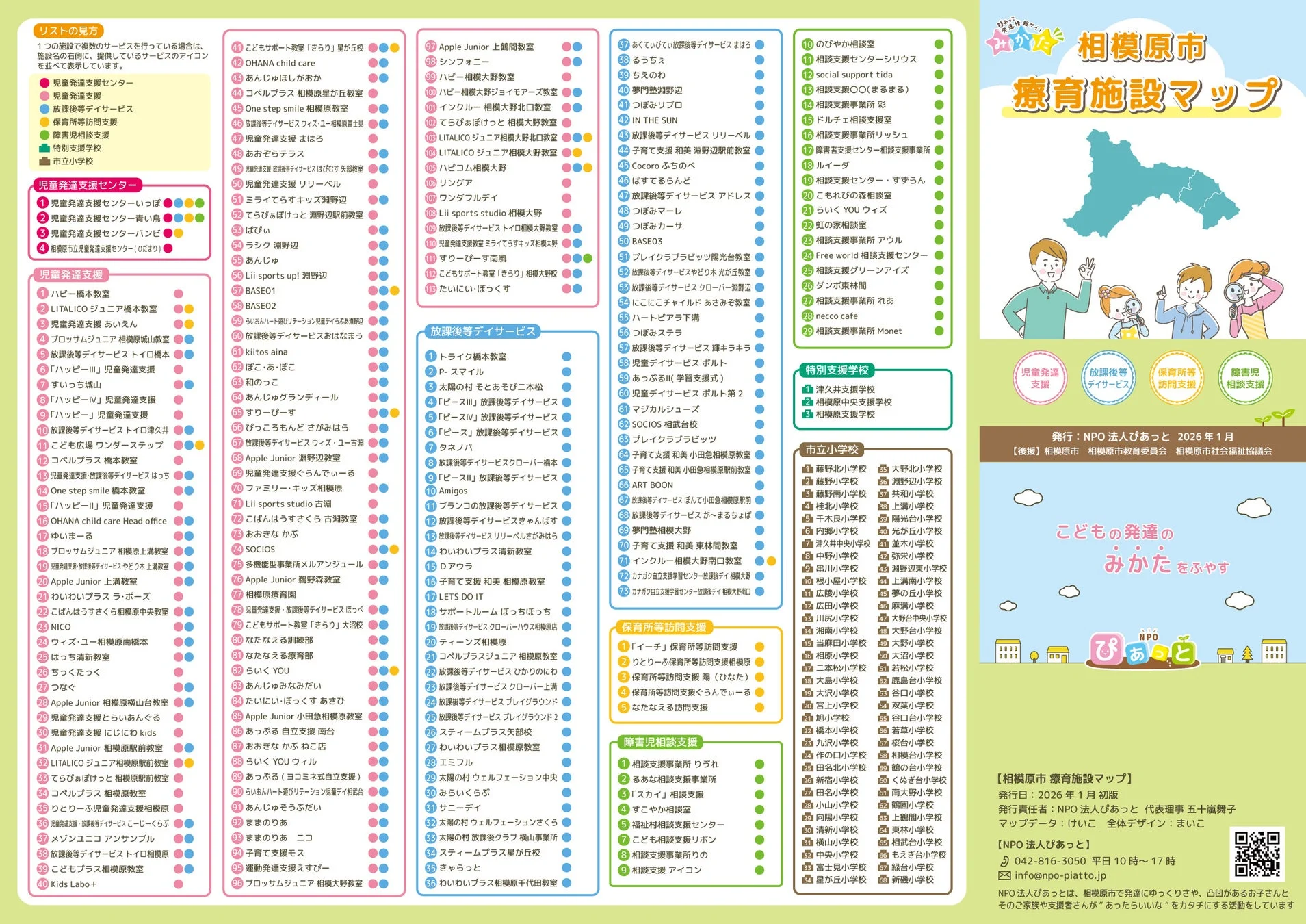相模原市療育施設マップ（リスト面）