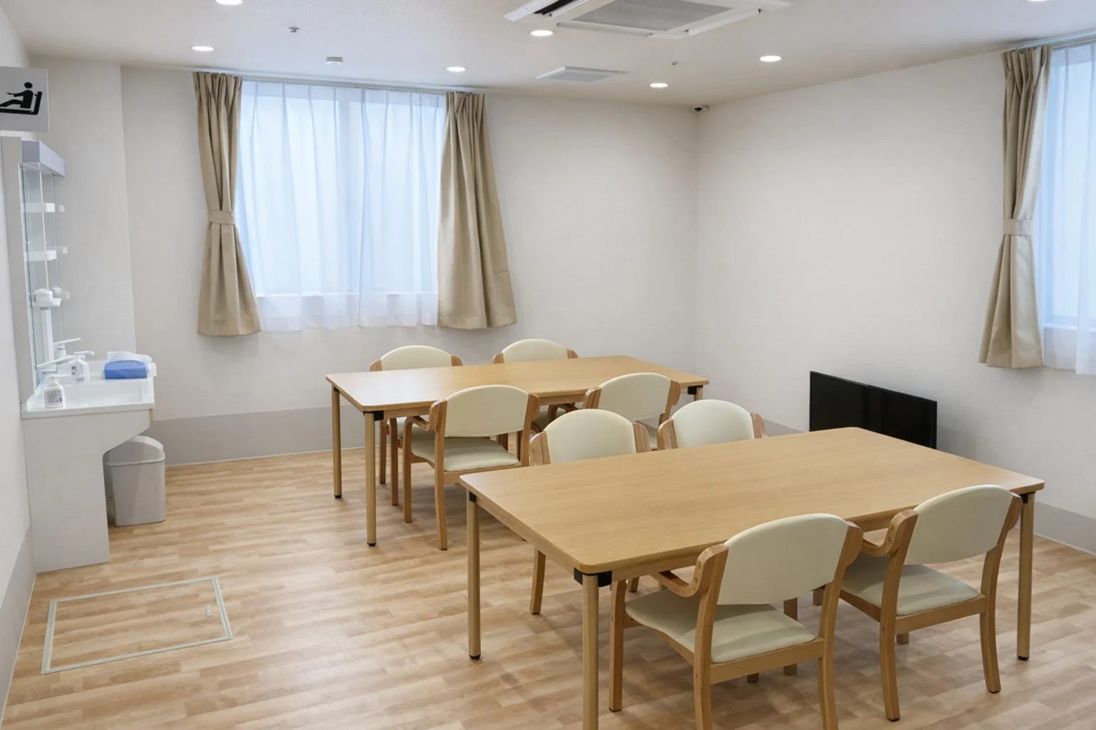 明るく清潔な共有スペース