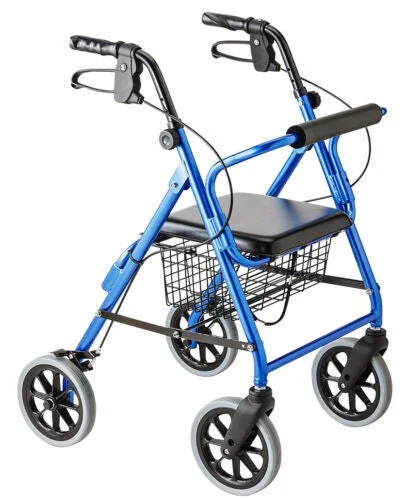 青色のロレーター型歩行器