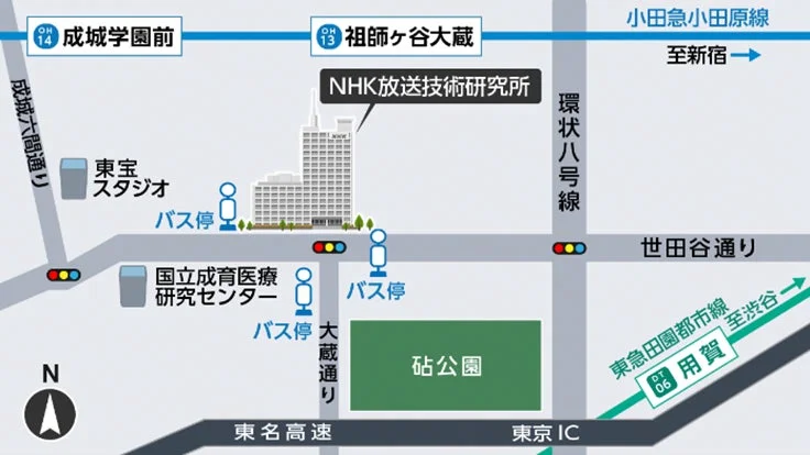 NHK放送技術研究所周辺の地図