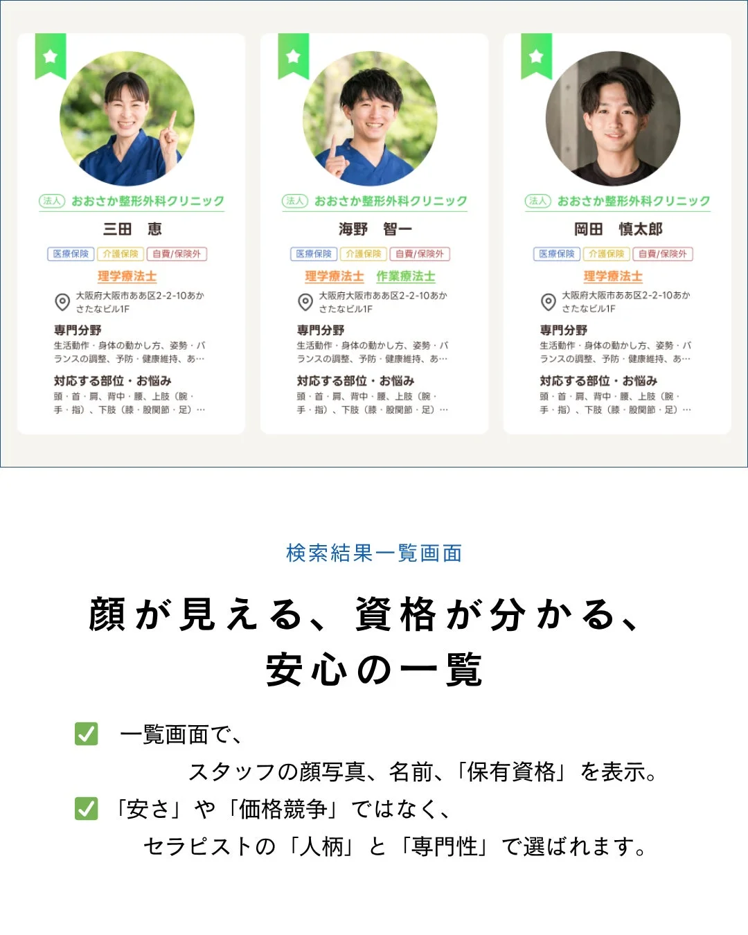 検索結果一覧画面