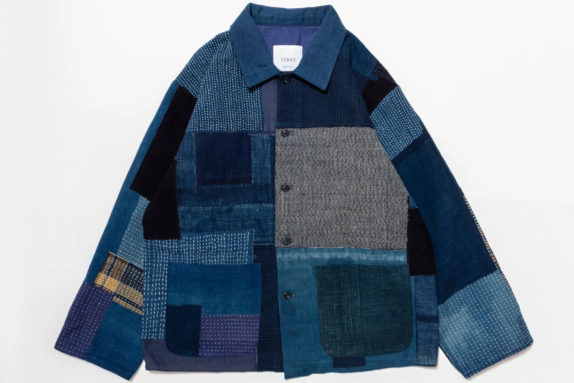 藍染めパッチワークジャケット