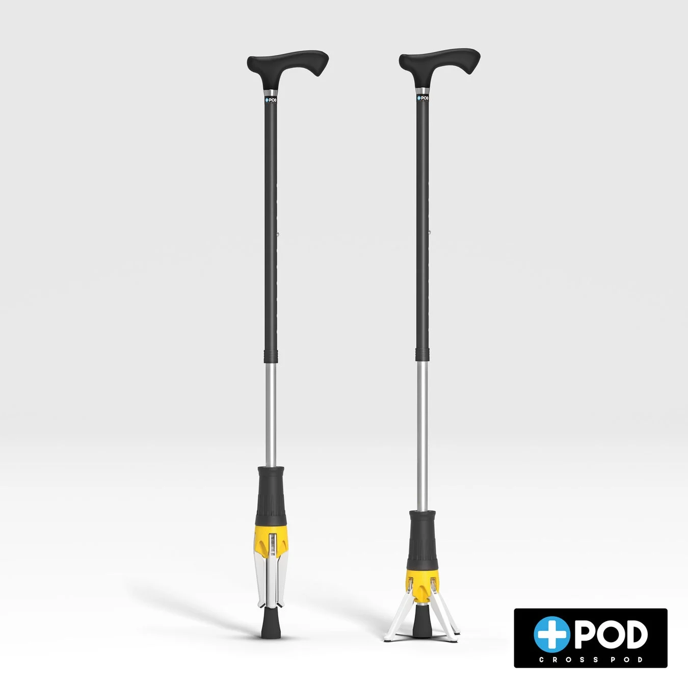 自立機能を持つ「CROSS POD」ブランドの杖