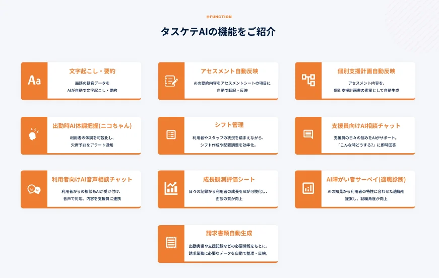 タスケテAIの機能紹介