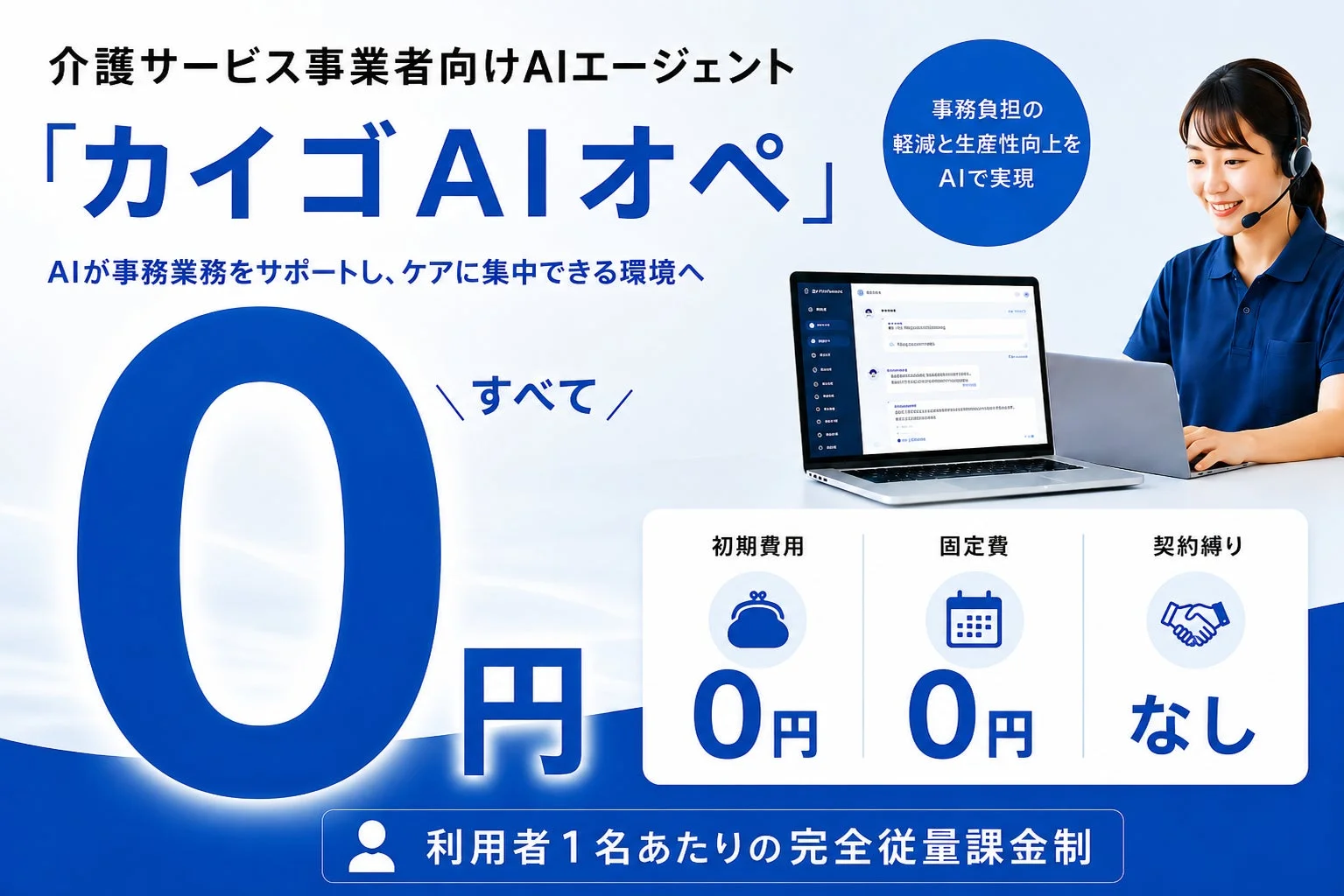 介護サービス事業者向けAIエージェント「カイゴAIオペ」