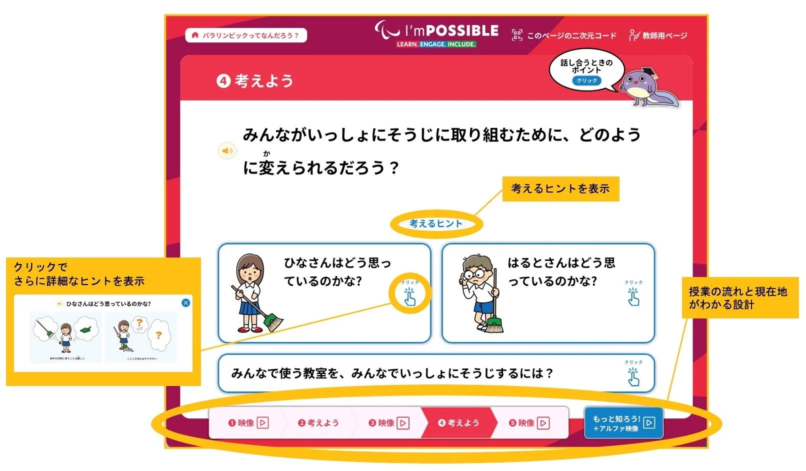I'mPOSSIBLEの教育ウェブページ