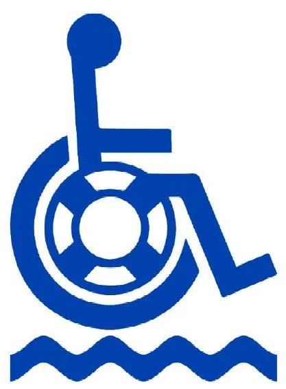 水辺のアクセシビリティを示す車椅子のシンボルマーク
