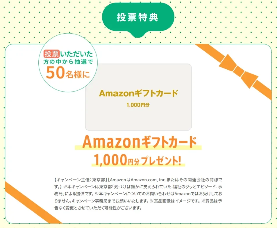 投票特典のAmazonギフトカードの画像