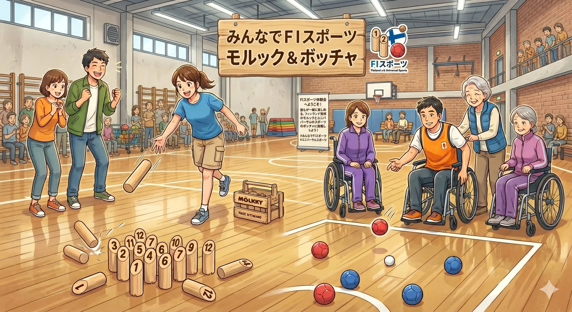 ボッチャとモルックを楽しむFIスポーツ大会