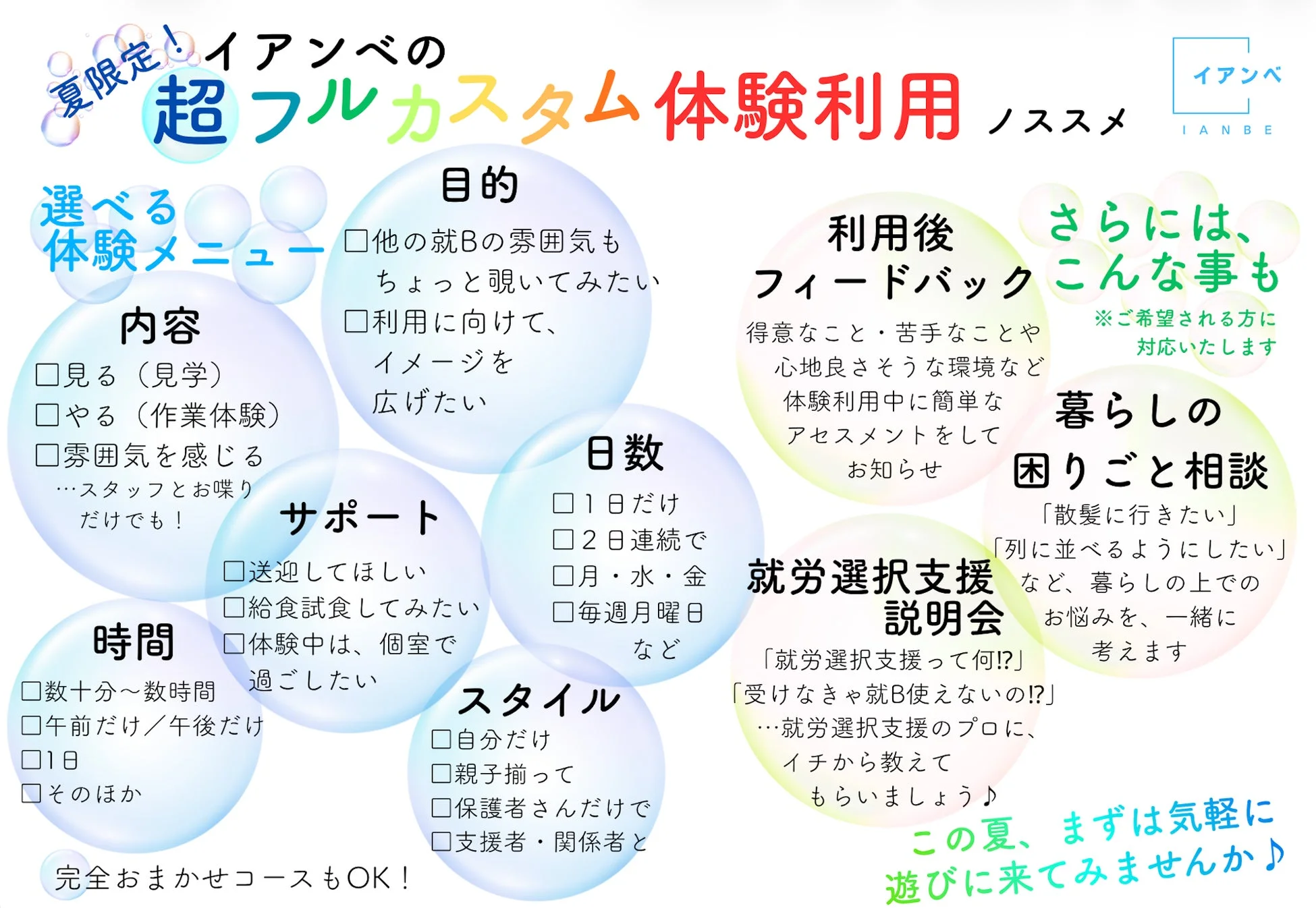イアンベの超フルカスタム体験利用案内