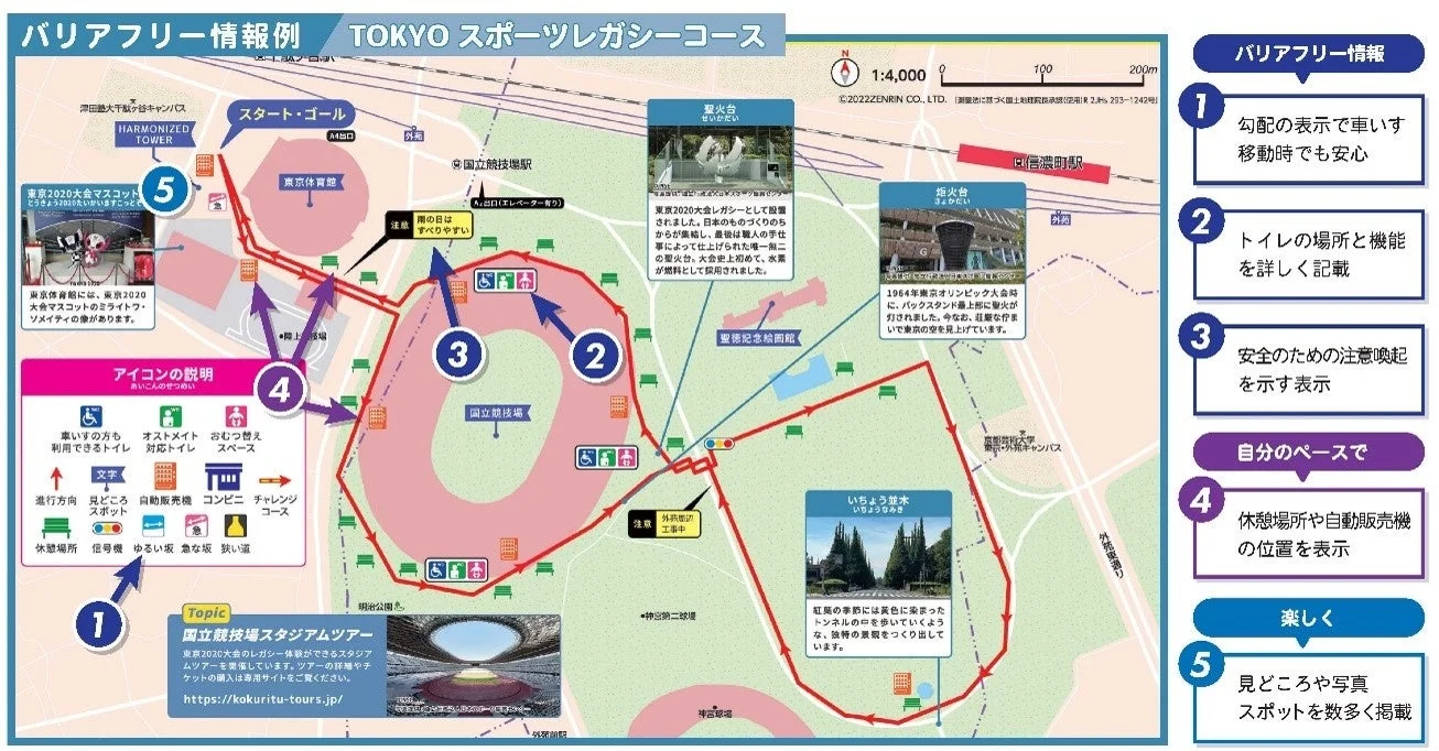 バリアフリー情報例 TOKYO スポーツレガシーコース