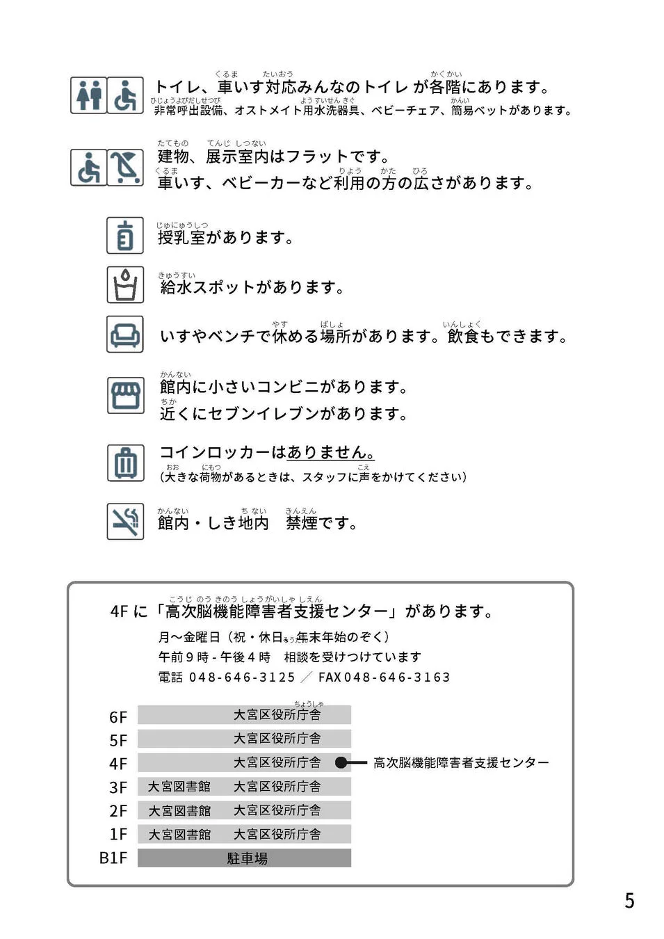施設内のバリアフリー・設備案内