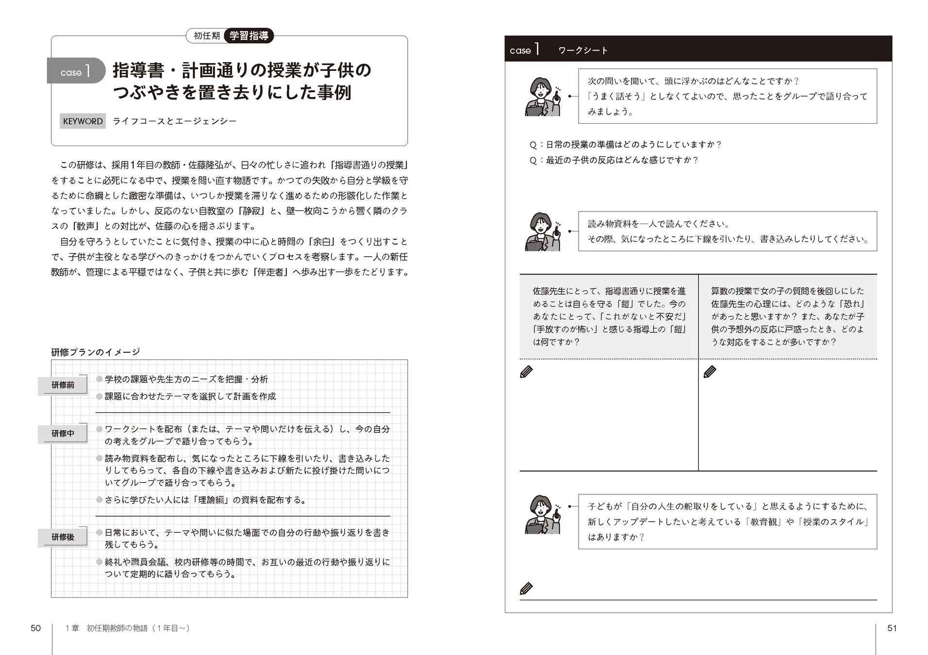 初任期教師向けの学習指導研修資料のワークシート