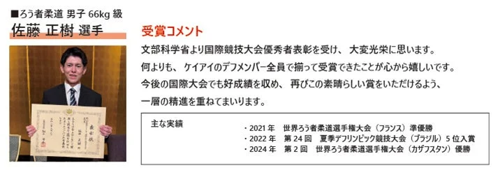 ろう者柔道 男子66kg級 佐藤正樹選手