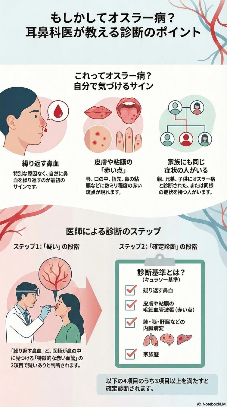 オスラー病（遺伝性出血性毛細血管拡張症）の診断について解説
