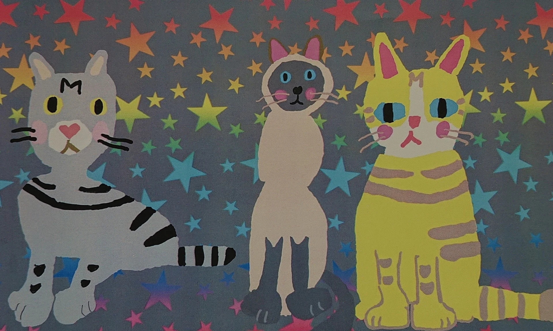 カラフルな猫のイラスト