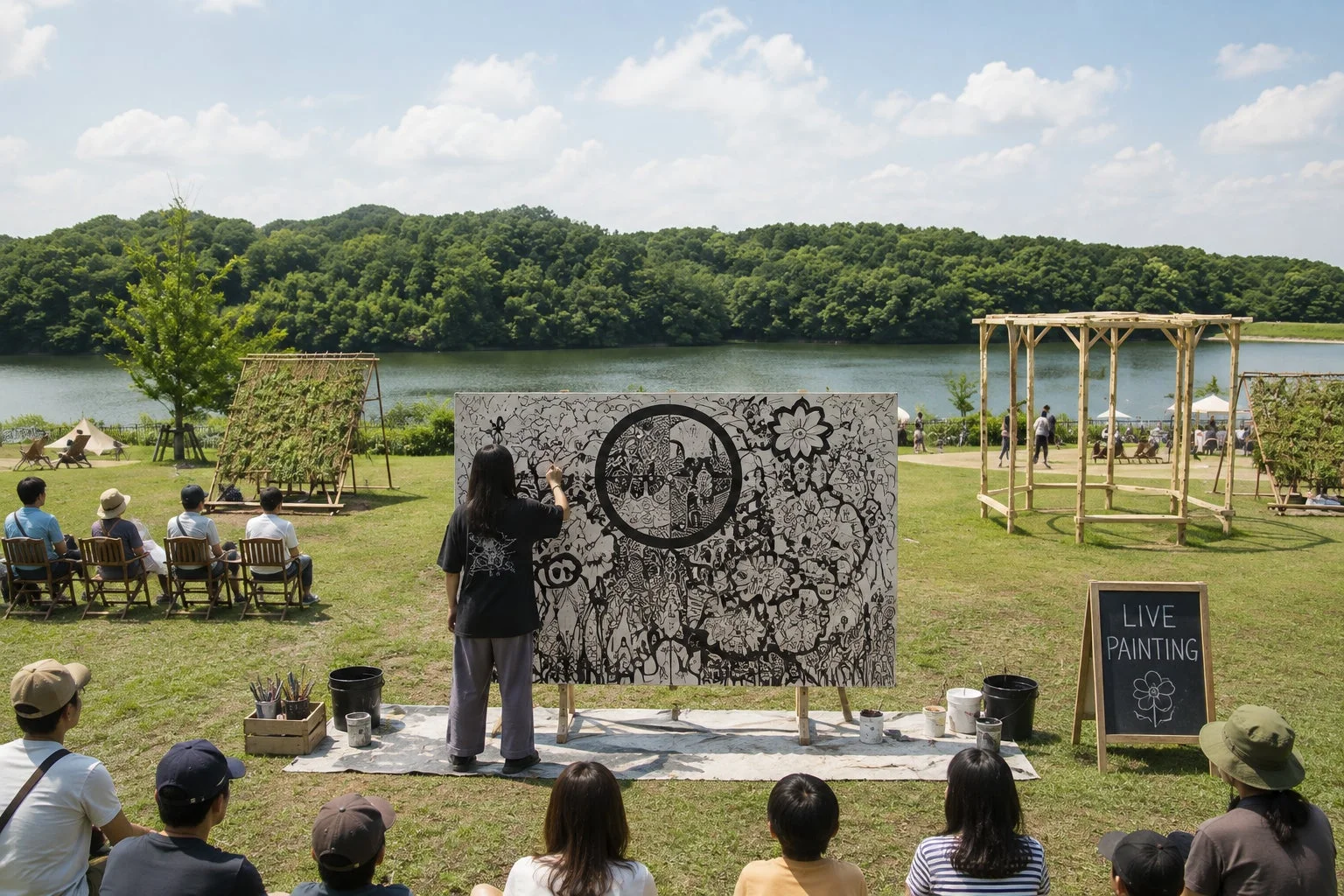 ライブペインティングの様子